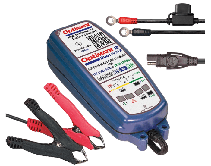 Зарядное устройство Optimate 2 DUO (1X2A, 12V + Lithium 12,8V), TM550