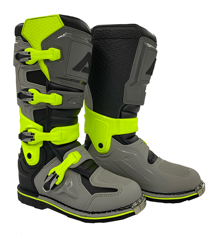 Мотоботы кроссовые ATAKI MX-003S серый/Hi-Vis жёлтый