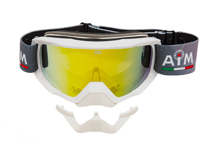 Очки снегоходные с двойной линзой AiM (PRO) 186-103 White Glossy