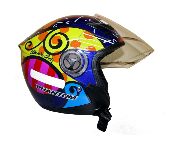 Мотошлем PHANTOM 619 Graffiti Blue/Yellow