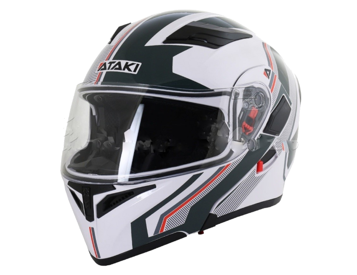 Шлем (модуляр) Ataki JK902 Shape белый/серый глянцевый
