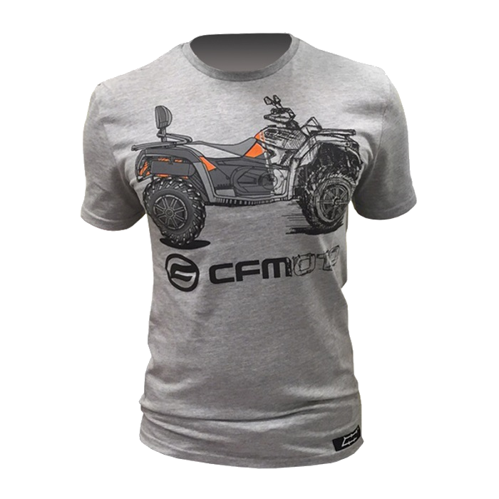 Футболка с принтом CFMOTO серая