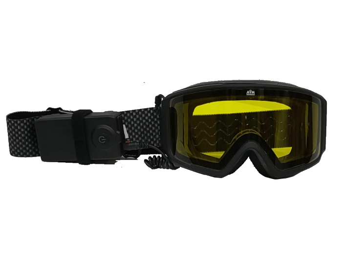 Очки снегоходные с магнитной линзой и подогревом AiM (PRO) 190-100 Accu Heated Goggles Black Matt