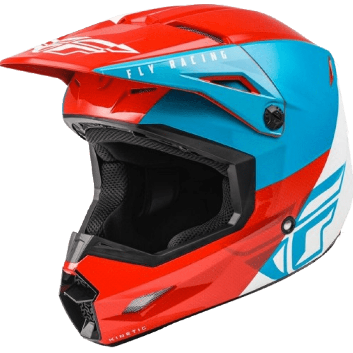 Шлем детский Fly Racing Kinetic Straight Edge красный/голубой