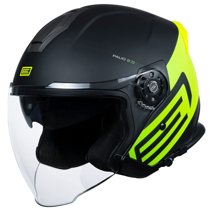 Шлем открытый со стеклом ORIGINE PALIO SCOUT Hi-Vis желтый/черный глянцевый