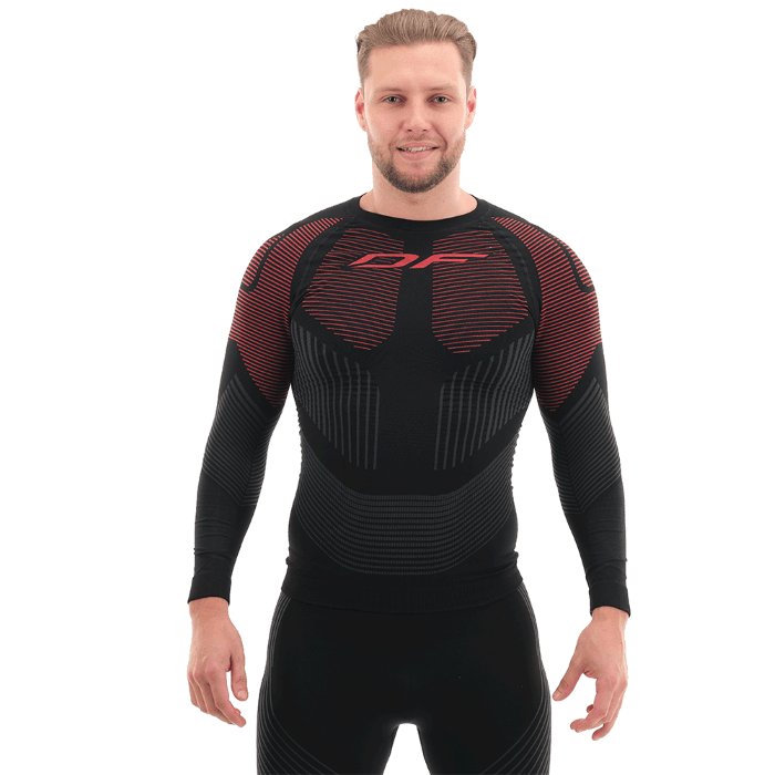 Термофутболка DF 3D THERMO Red с длинным рукавом