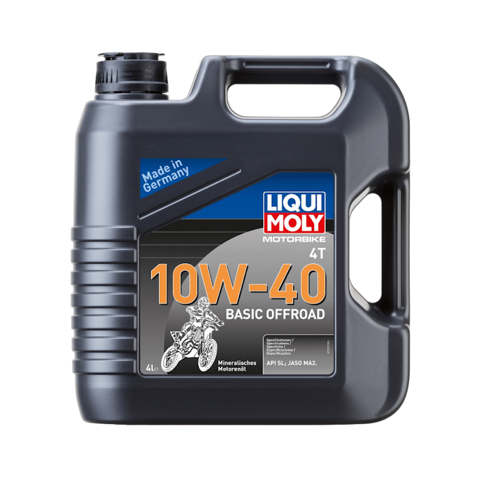 Минеральное моторное масло для 4-тактных мотоциклов LIQUI MOLY Motorbike 4T Basic Offroad 10W-40 / 4л
